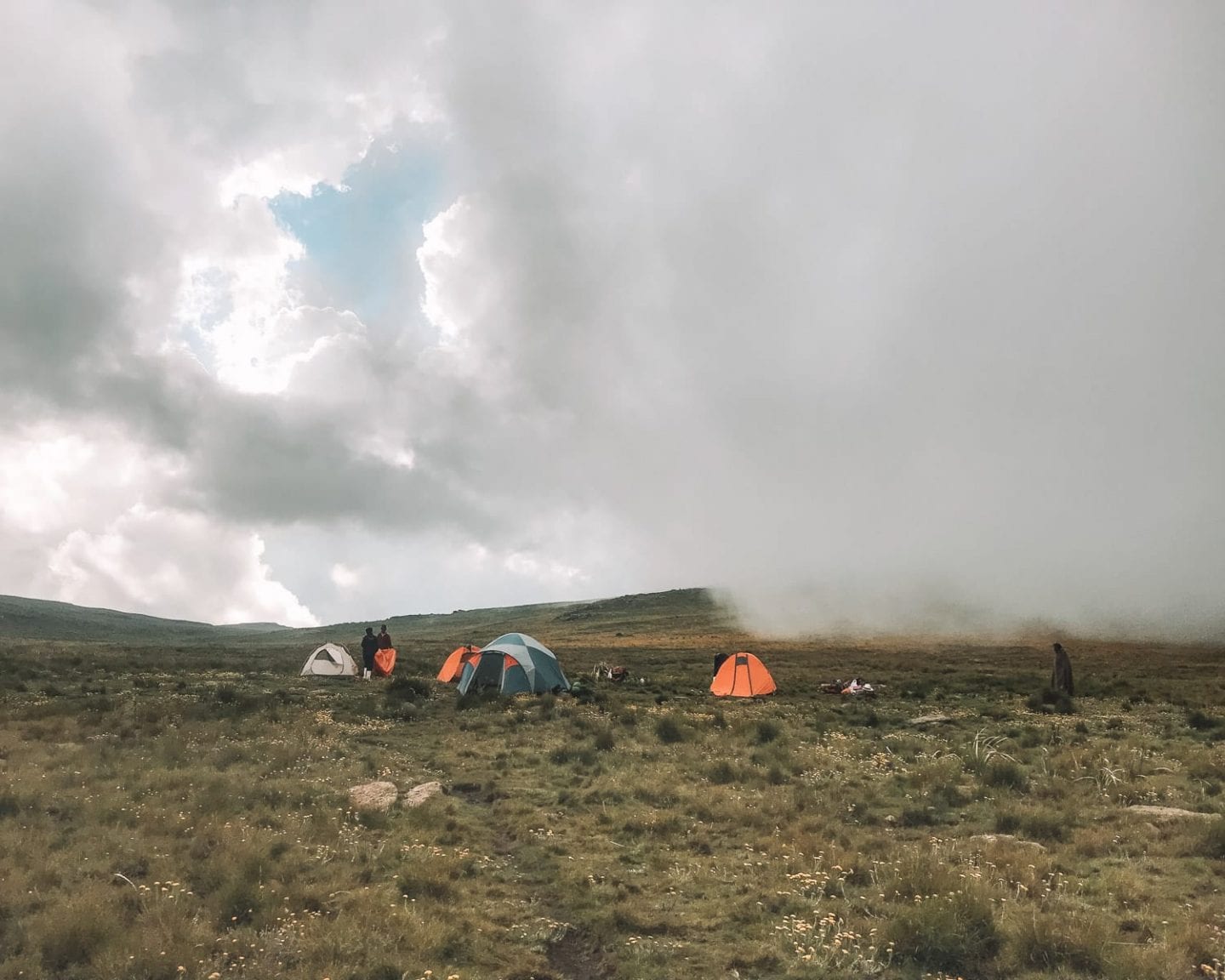 camping on top of tugela falls