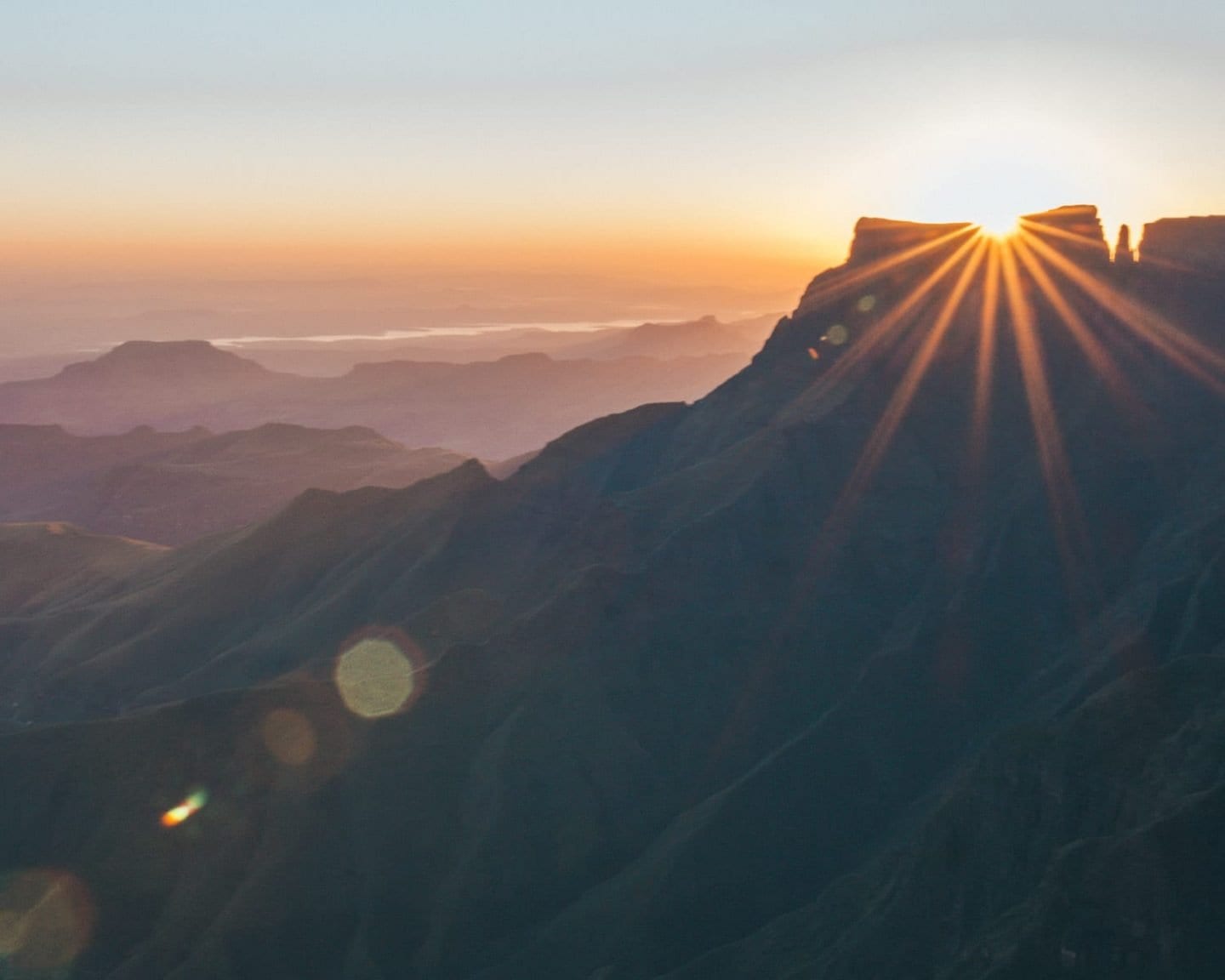 sunrise on top of tugela falls