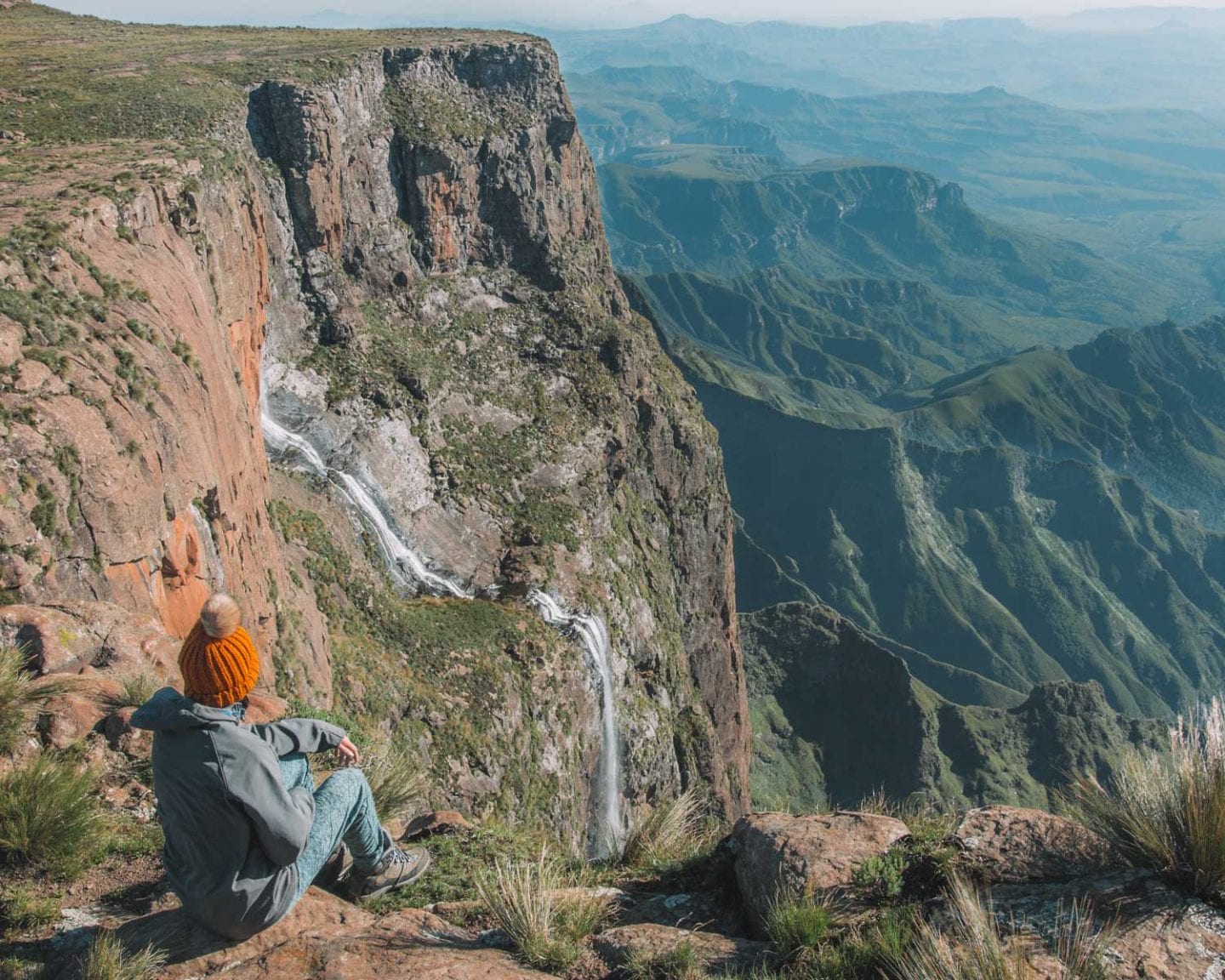 girl on top of tugela falls