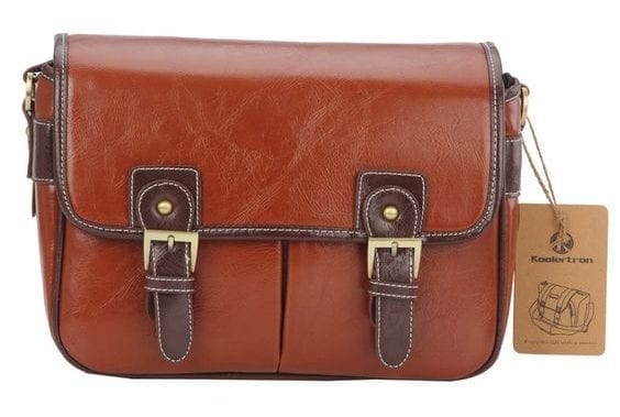leather camera purse