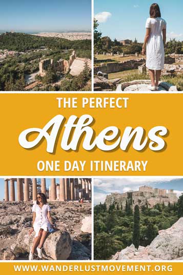 Only have one day to explore Athens? This is the perfect itinerary for you! You'll see all the major historical sites like the Acropolis and the Ancient Agora while you wander around the picture-perfect streets of Plaka and dine of delicious Greek food! | Athens in One Day | Athens itinerary | Athens Instagram Spots | What to do in Athens | Things to do in Athens | #athens #greece #traveltips #photography #thingstodoin #travel #photoideas