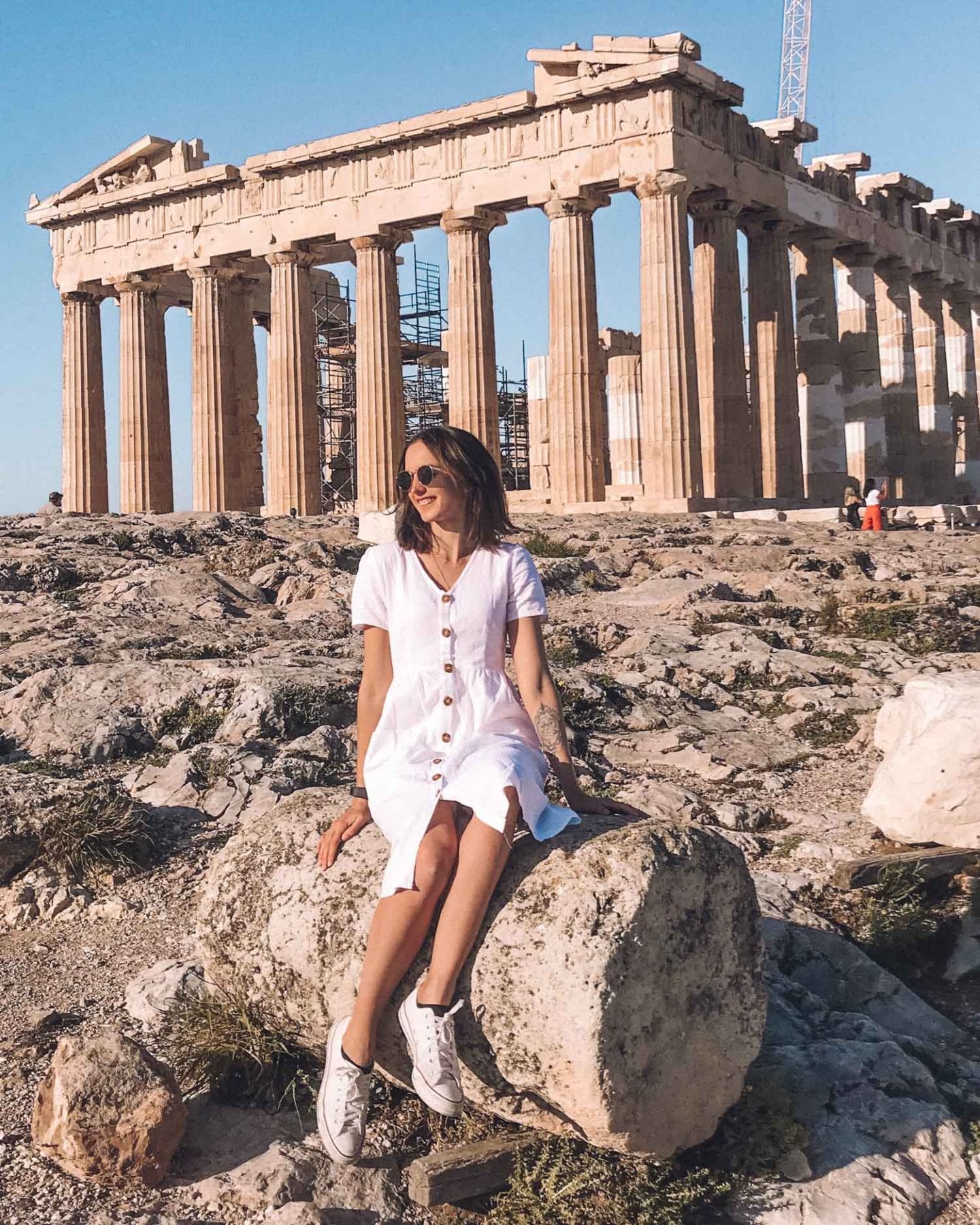 brunette at the acropolis