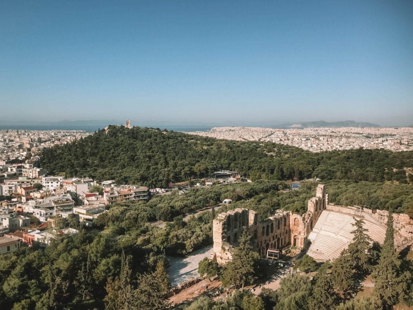 view of athens from on top of the acropolis