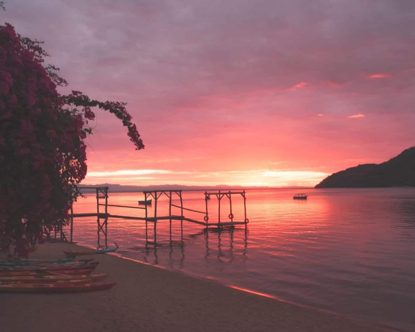 sunset at cape maclear