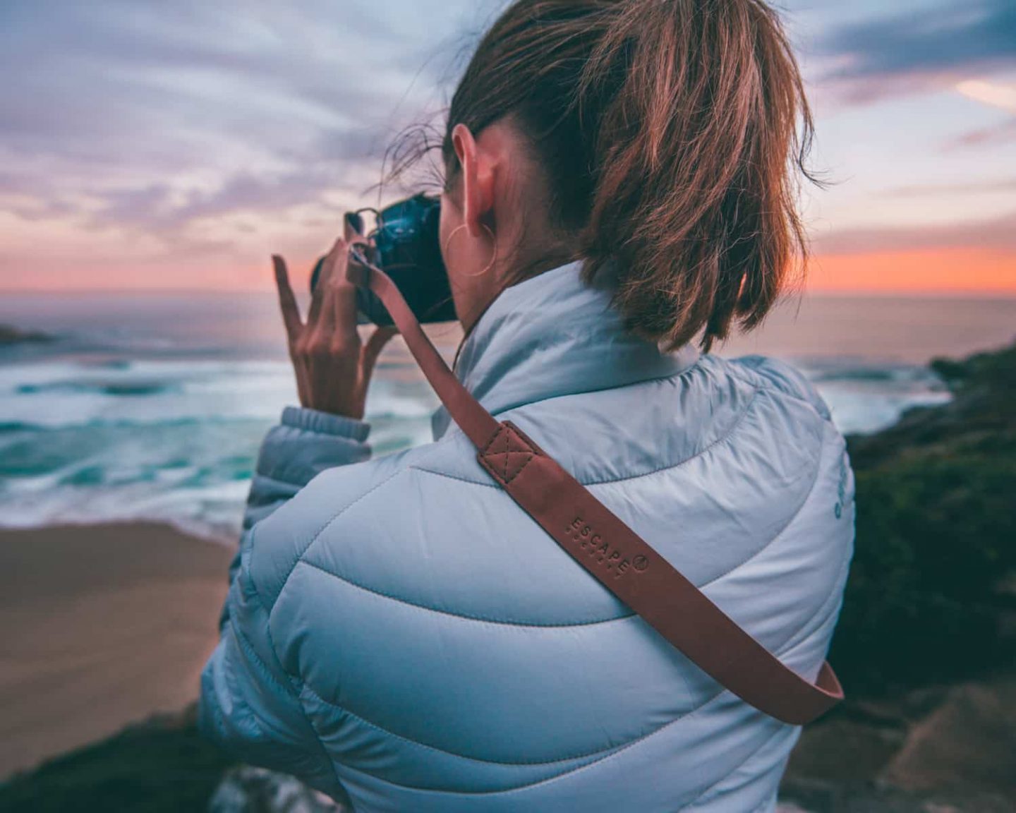 girl taking photo