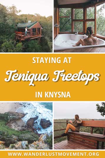 Teniqua Treetops is an eco-lodge in the heart of Knysna's indigenous forest. It's the perfect getaway if you love nature and a must-visit if you're planning a Garden Route road trip! Knysna South Africa | Knysna Accommodation | Eco Travel Destinations #knysna #southafrica #gardenroute #travel #ecotravel