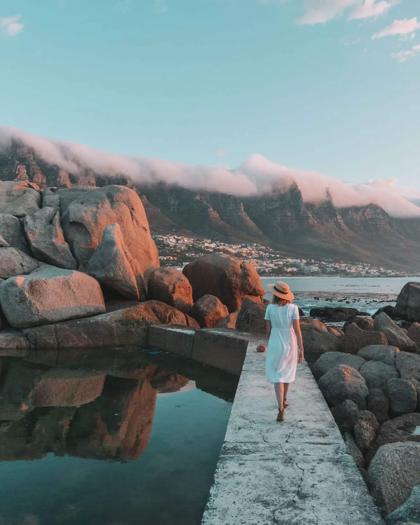 girl at maidens cove in cape town