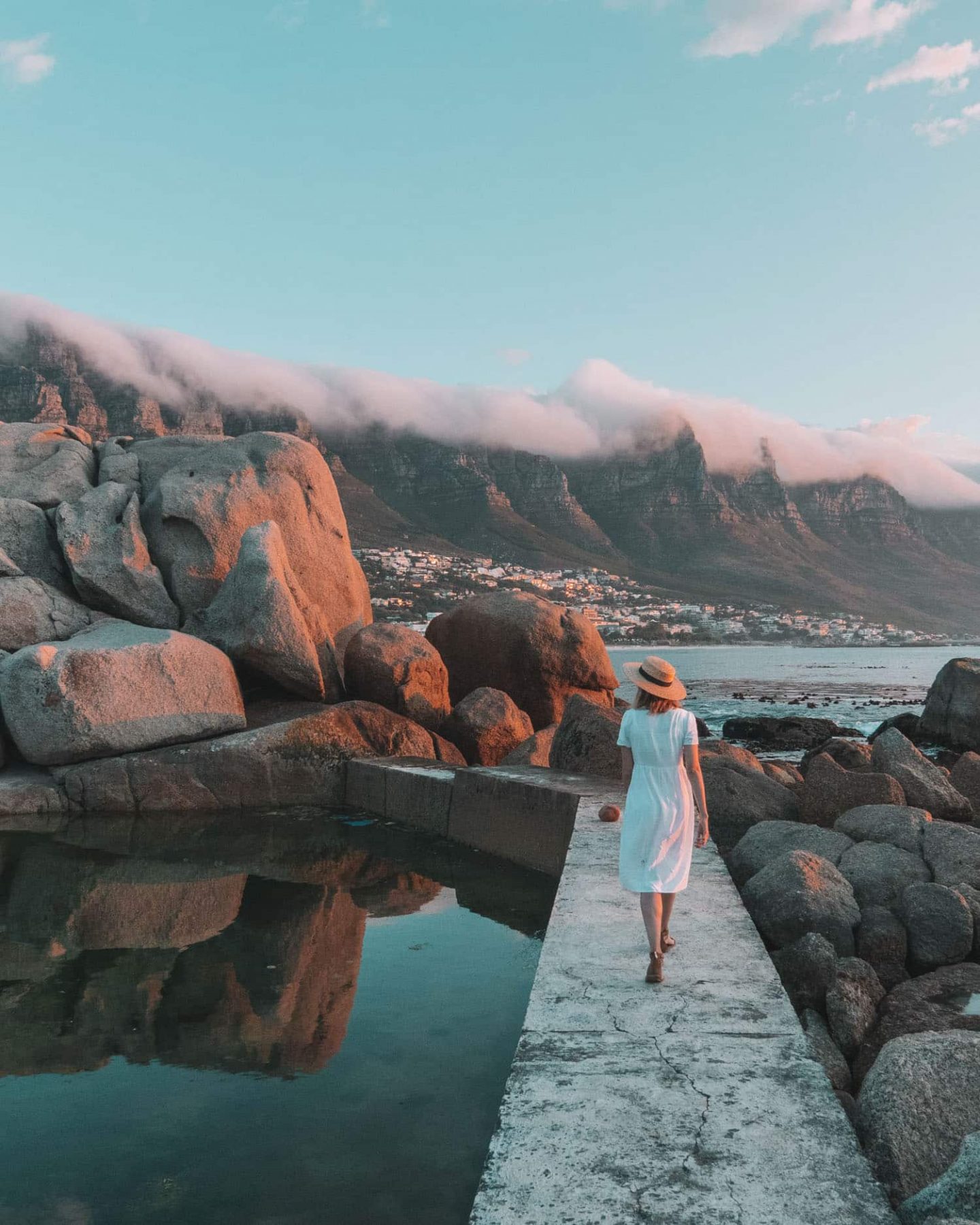 girl at maidens cove in cape town