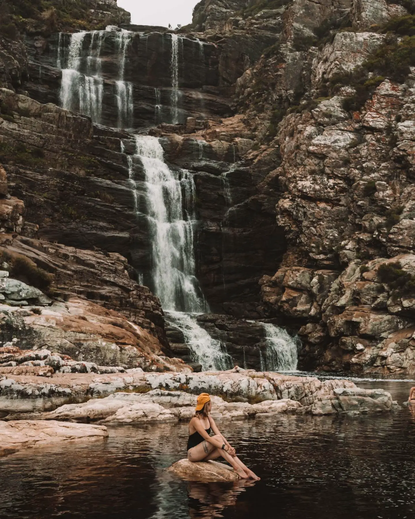 girl at waterfall