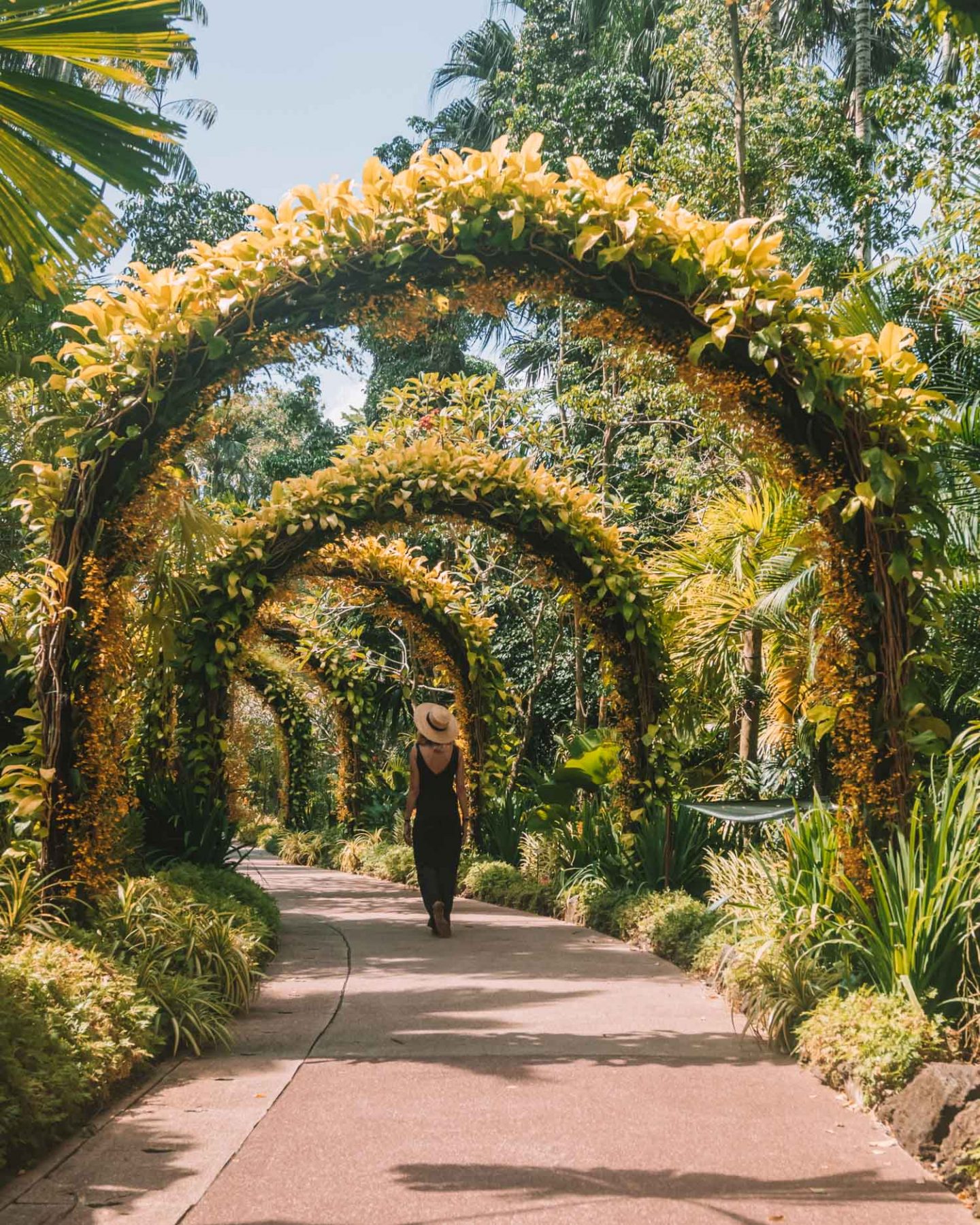 girl at the orchid garden in singapore