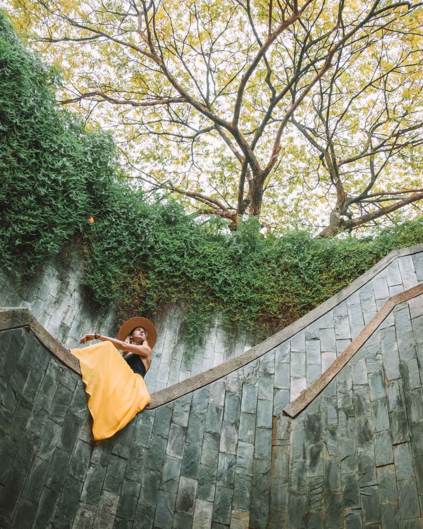 girl in yellow dress at for channing tunnel