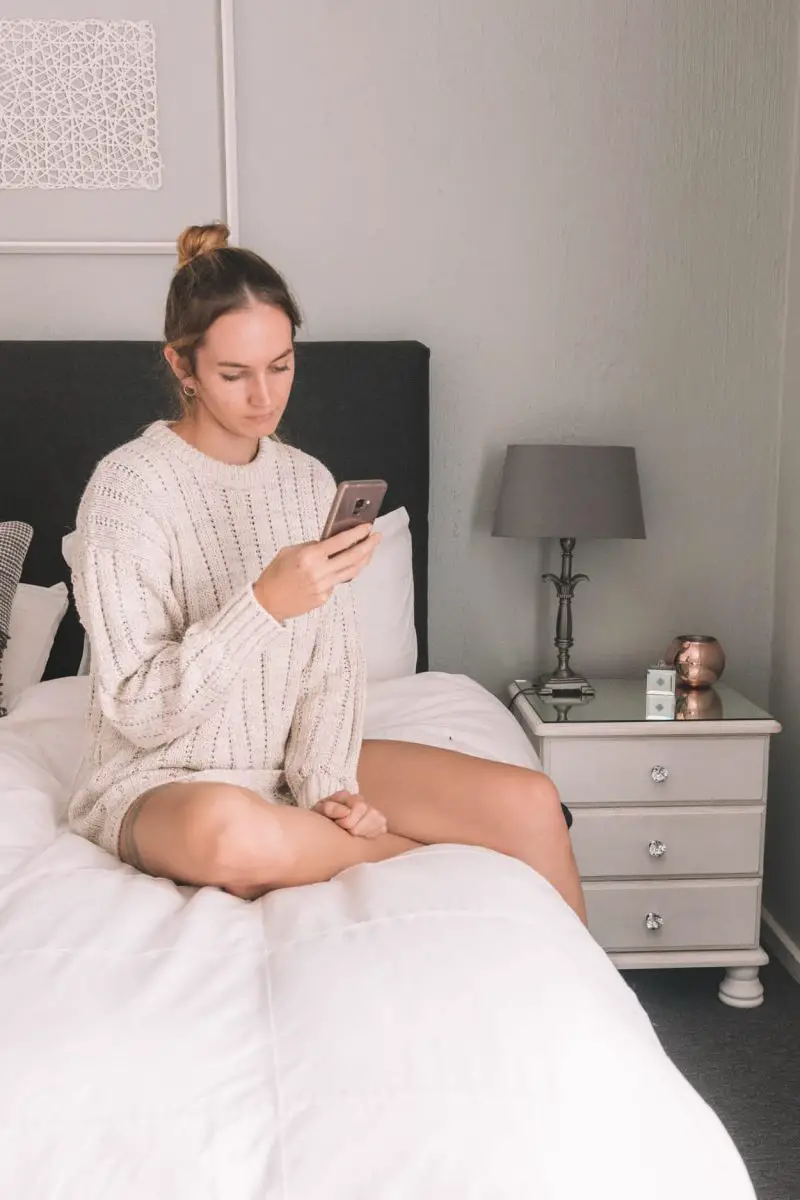 answering messages in bed