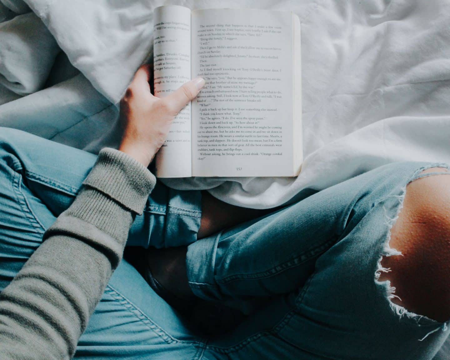 girl reading a book