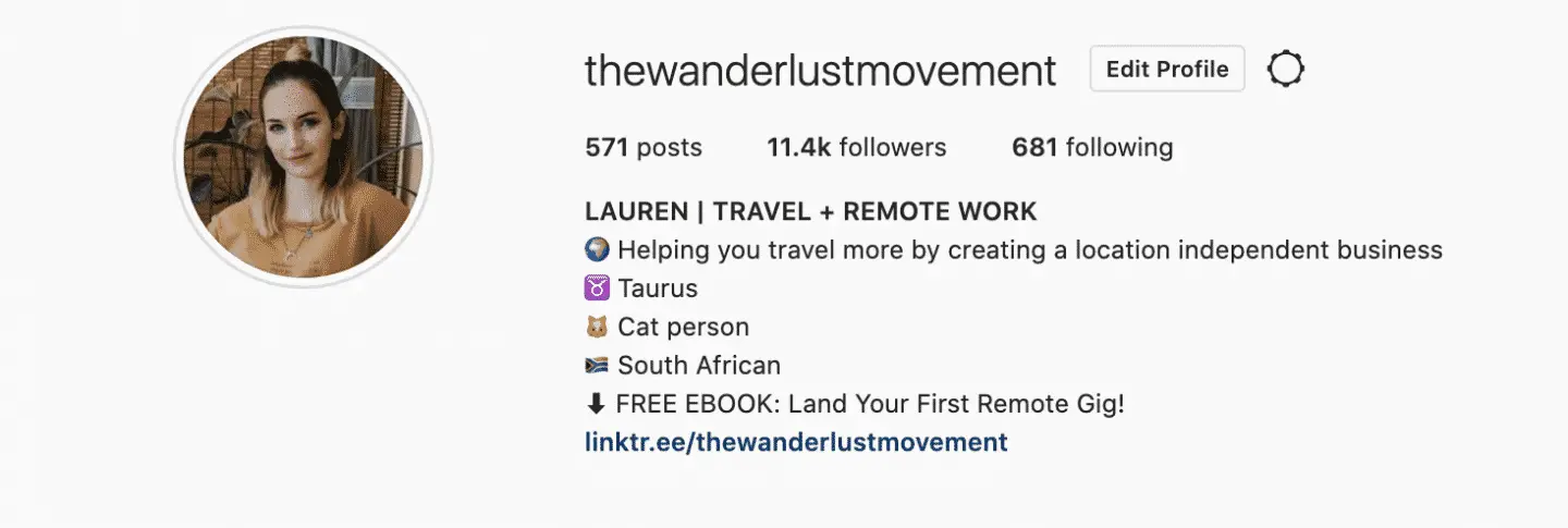 instagram profile