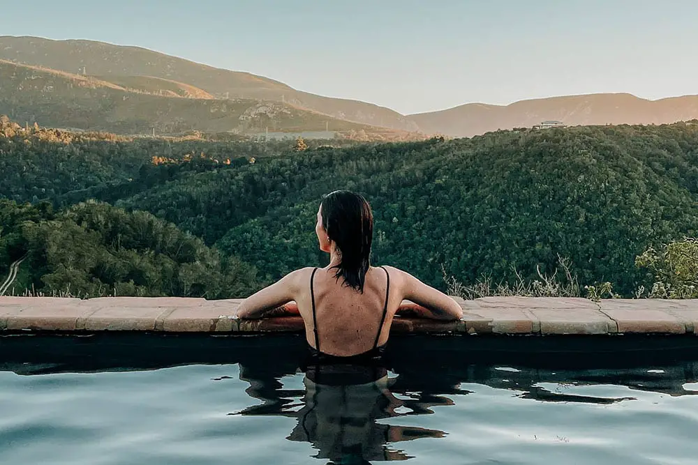 girl in pool at nima lodge