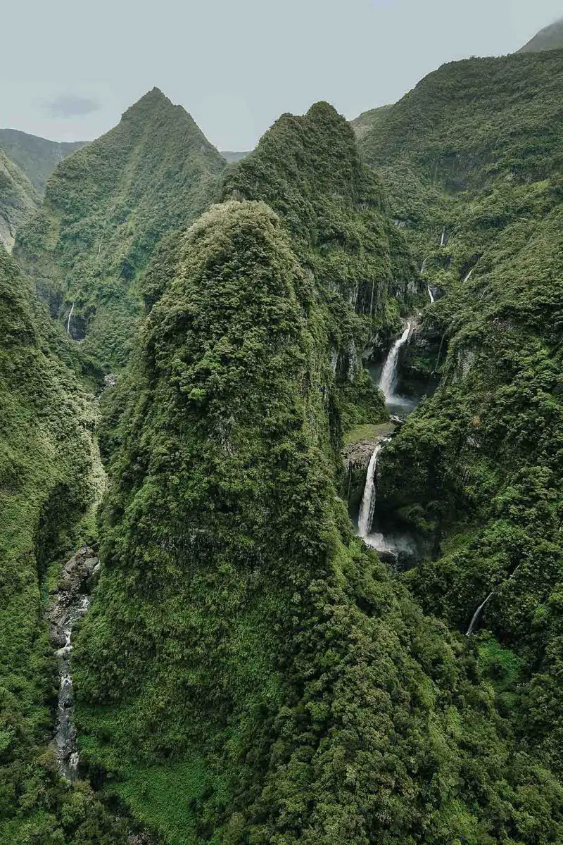 montagne vue du ciel reunion island