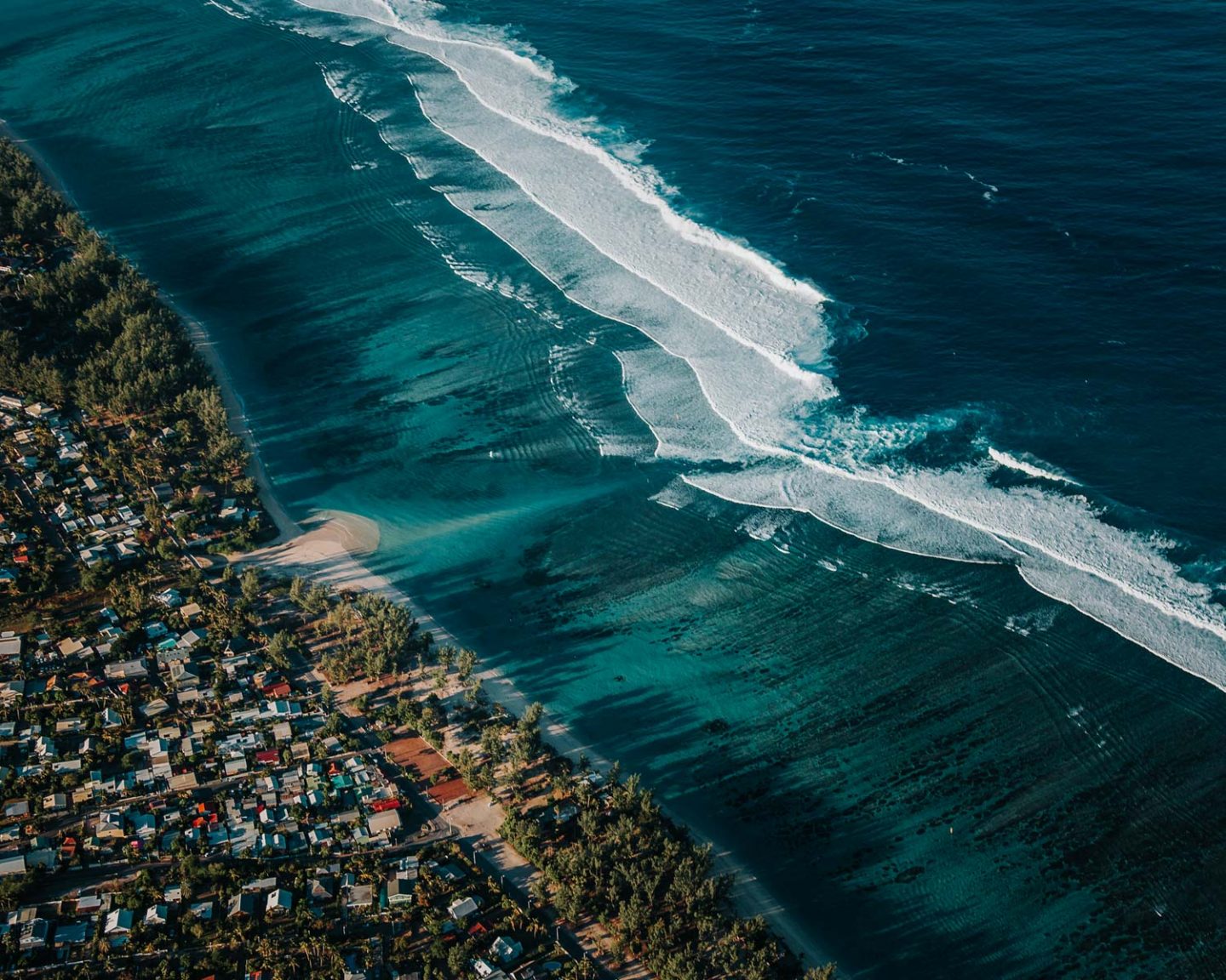 Lagon vue du ciel reunion island