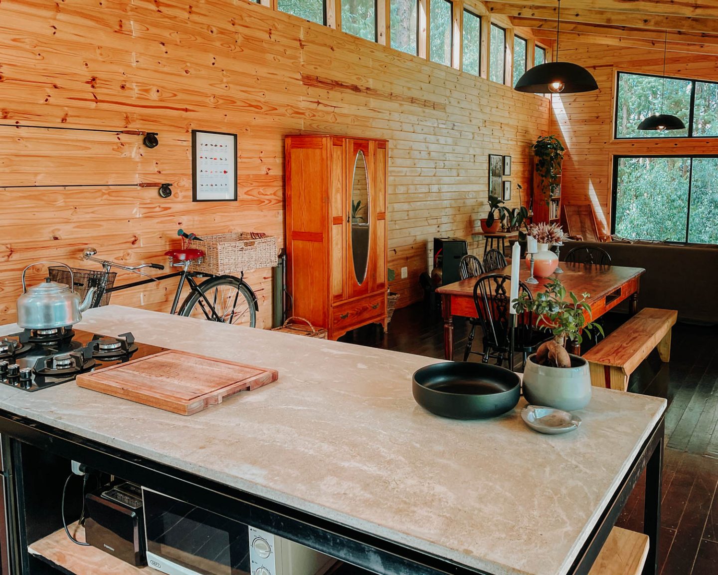 dullstroom forest cabin kitchen