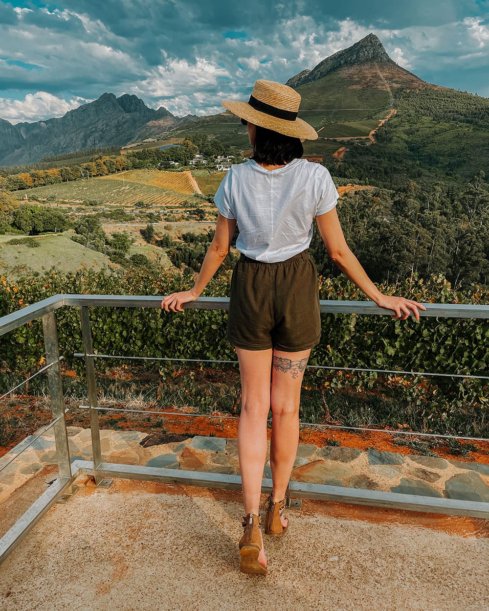 girl at wine estate in stellenbosch