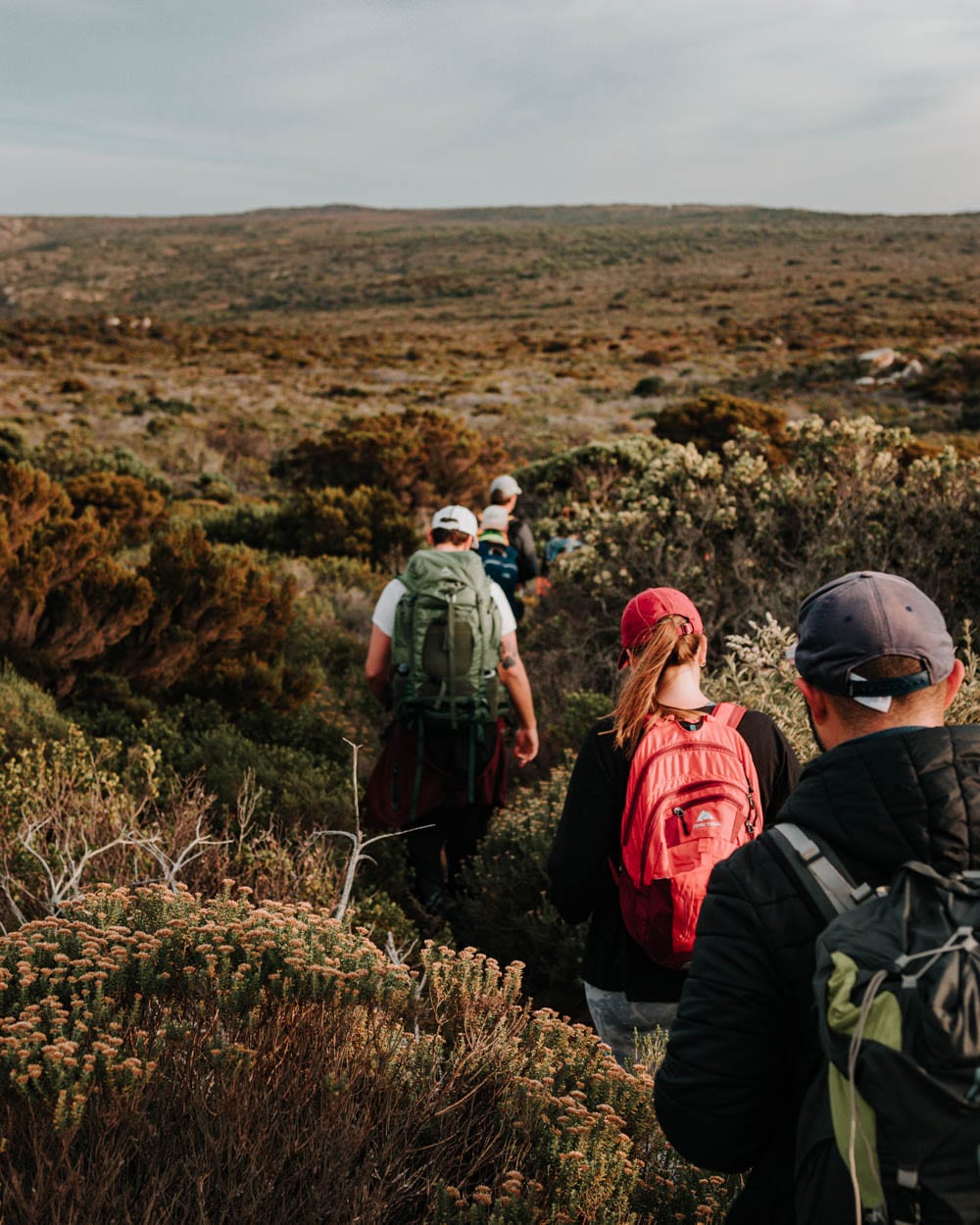 group of people hiking cape point