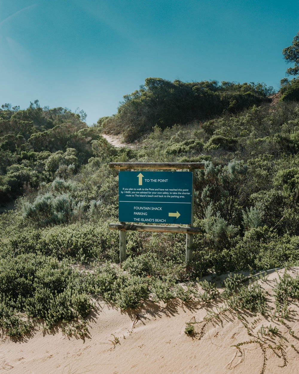 hiking sign in robberg