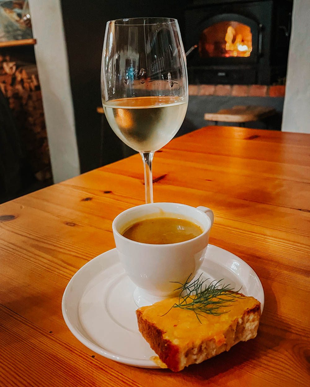 soup and wine