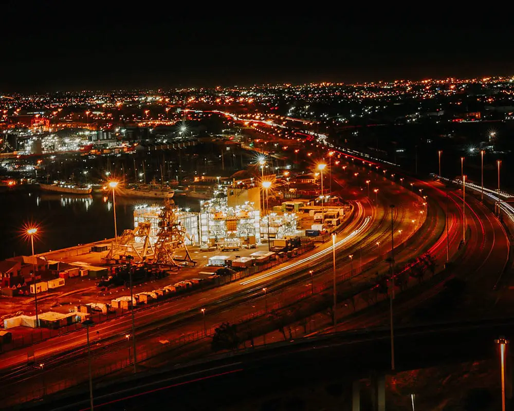 night view from the halyard apartments