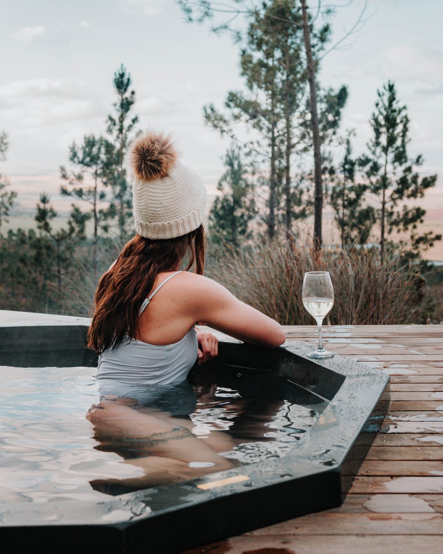 woman in hot tub