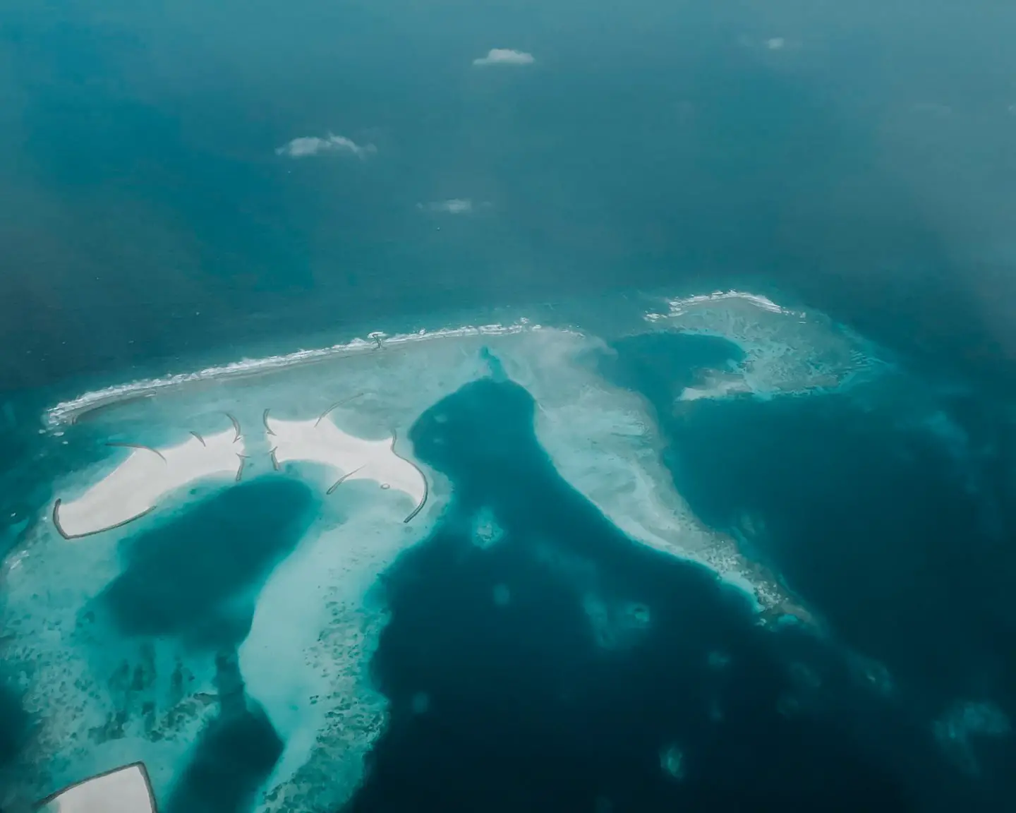 aerial shot of the maldives 