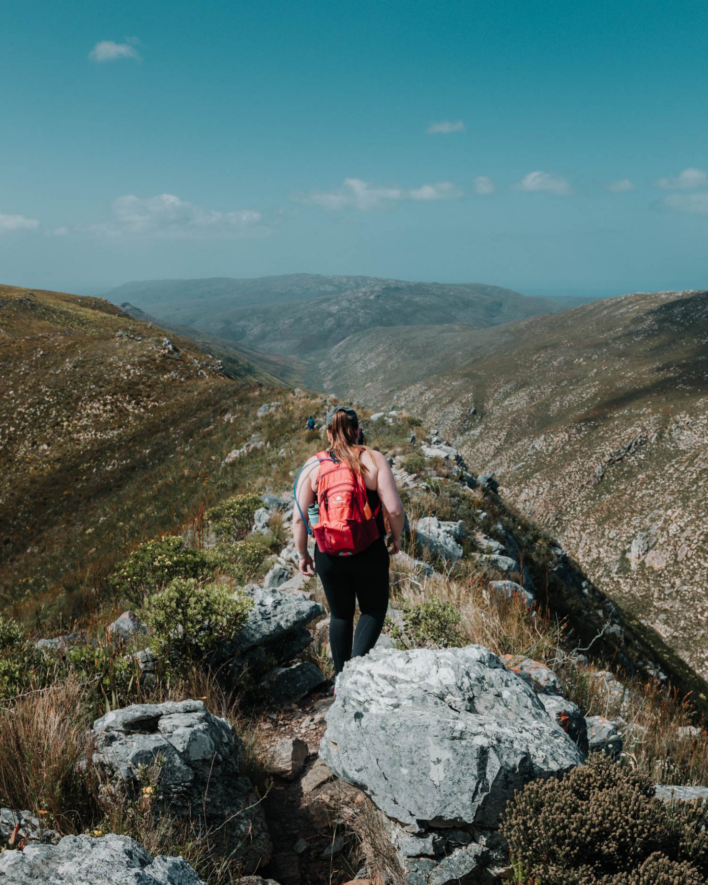 girl at the top of potberg mountain