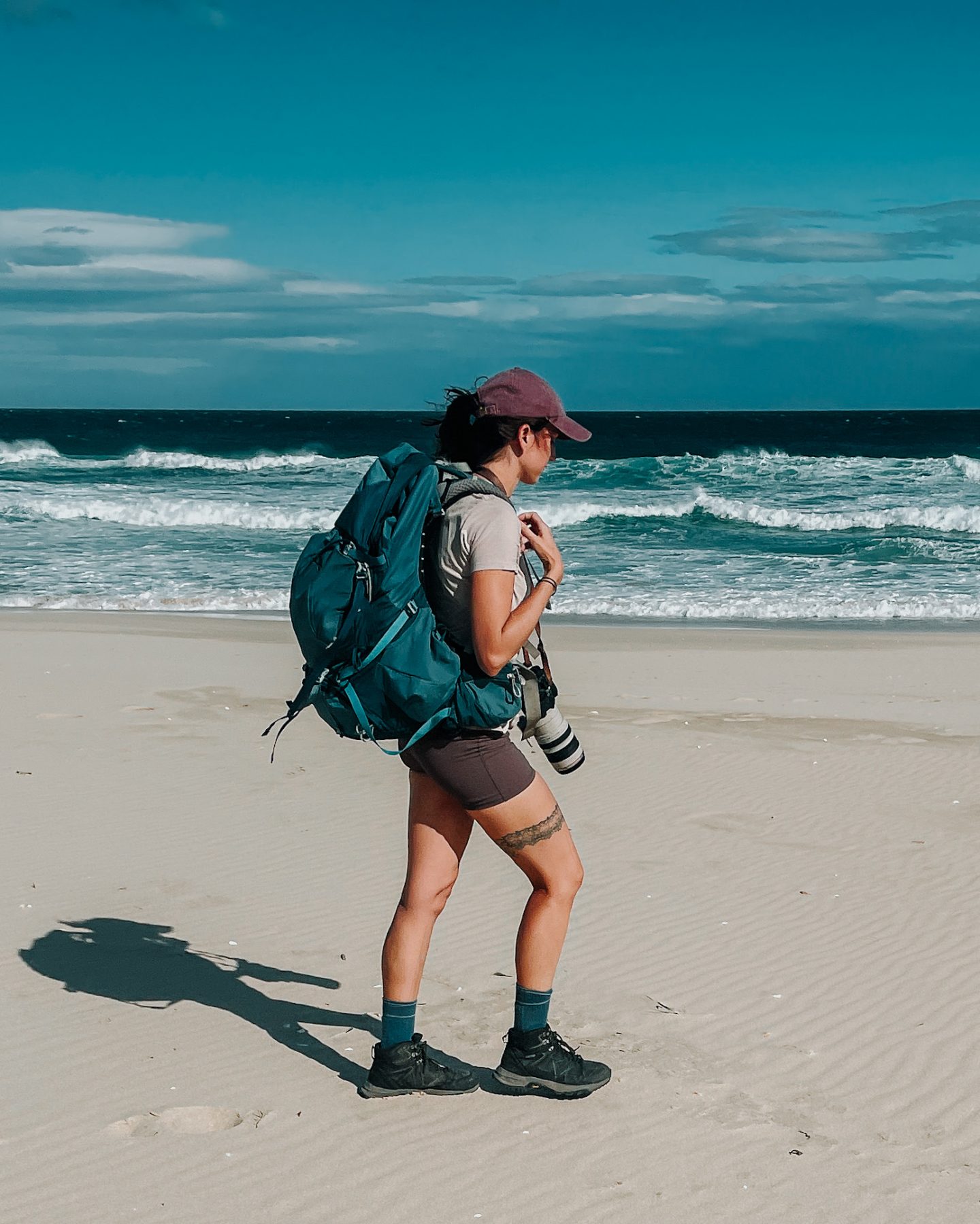girl walking on the beach