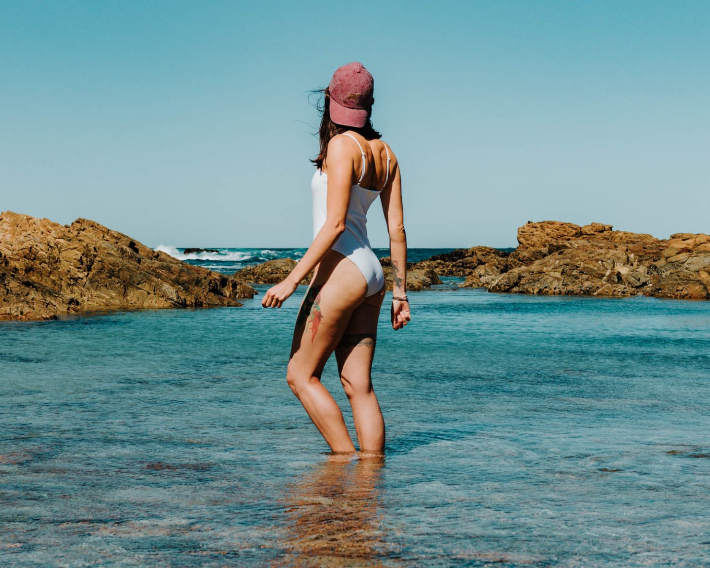 swimming in the rock pools in de hoop nature reserve