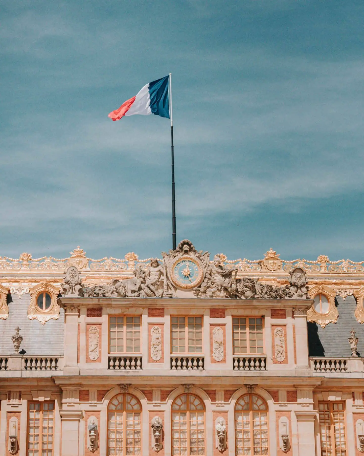 french flag on versailles palace
